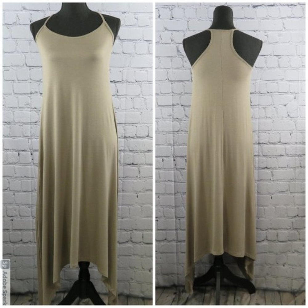 Women's Racerback Casual Maxi Dress - Tan